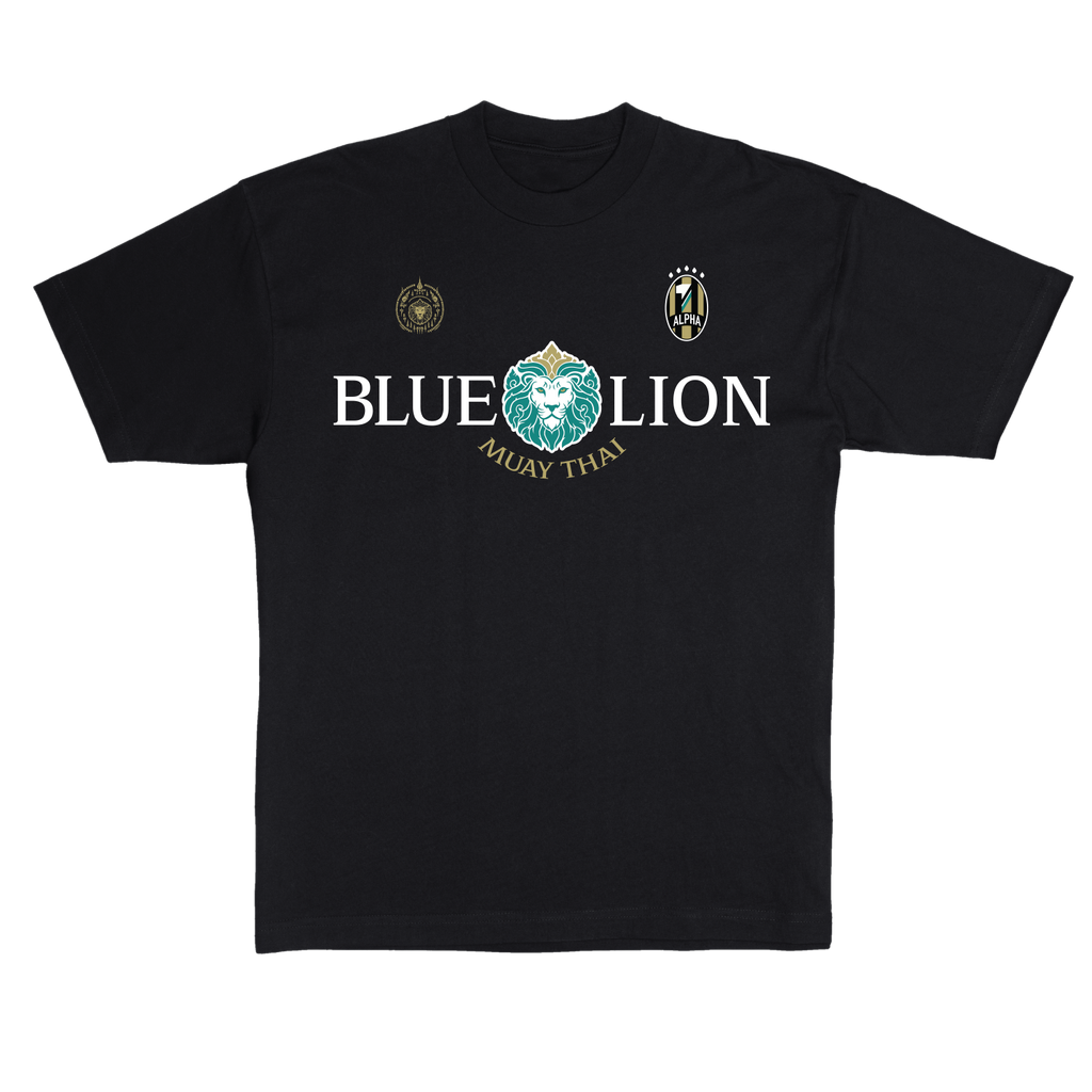 BLUE LION LOGO TEE - BLACK