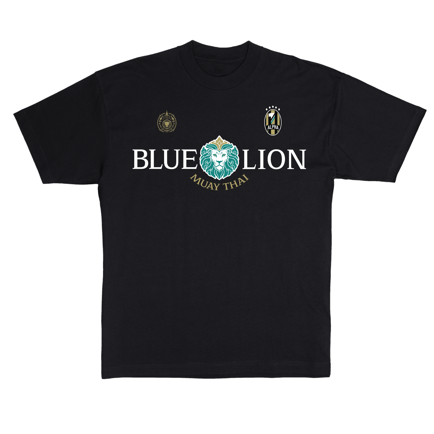 BLUE LION LOGO TEE - BLACK