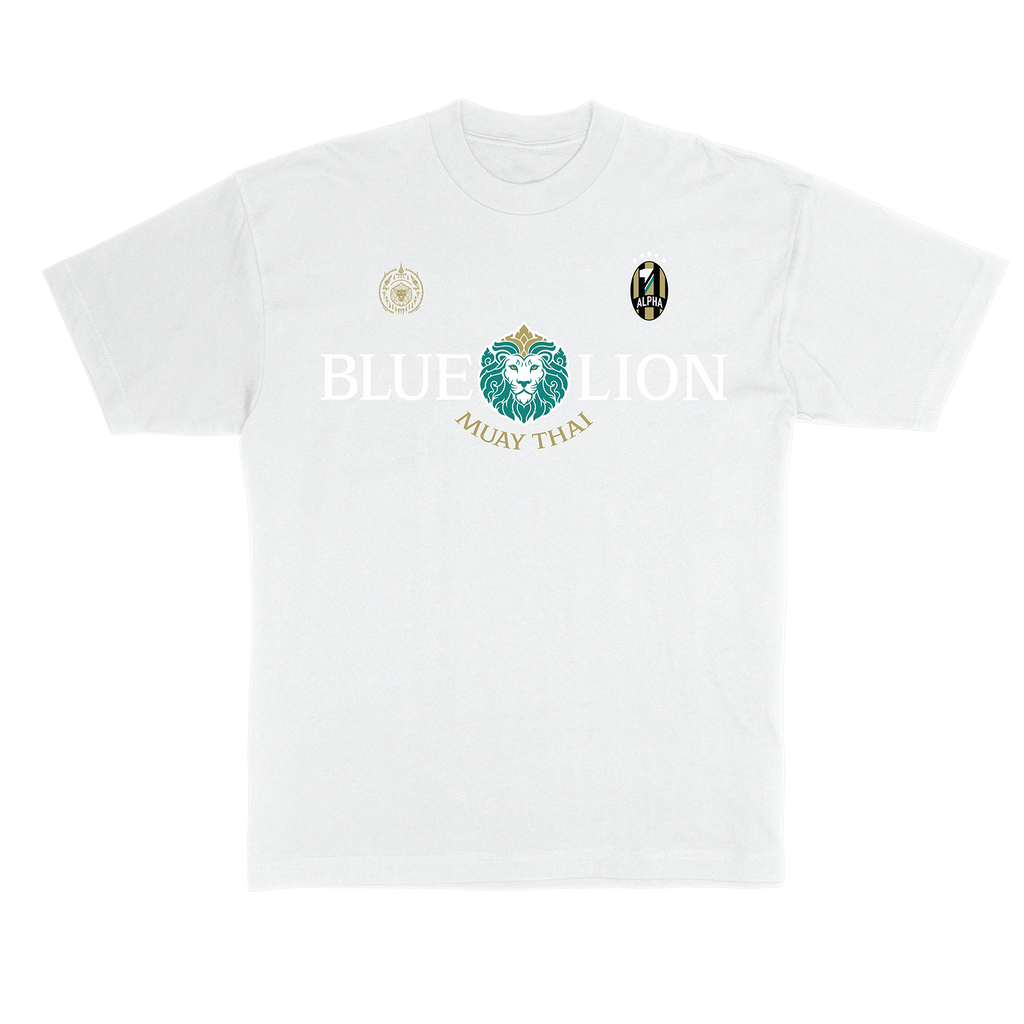 BLUE LION LOGO TEE - WHITE